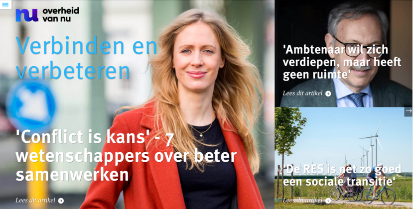 cover van het digitale magazine 'Verbinden en verbeteren' van Overheid van Nu